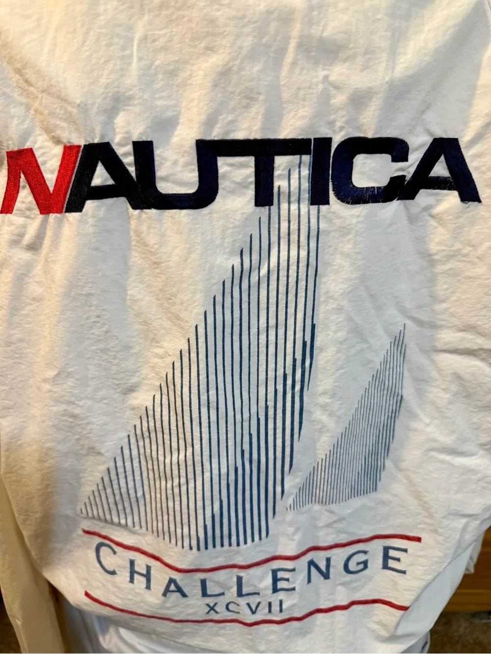 Nautica White Undershirt with Navy Branded Waistband and Red Logo